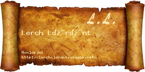Lerch Lóránt névjegykártya